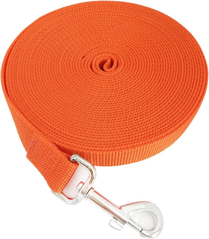 SALO Nylon Training Dog Leash for Small Medium Large Dogs, 3/4 Inch Wide, 20ft 30ft 40ft 50ft Long Leash Dog/Puppy Lead for Obedience Recall Training, Camping, or Backyard