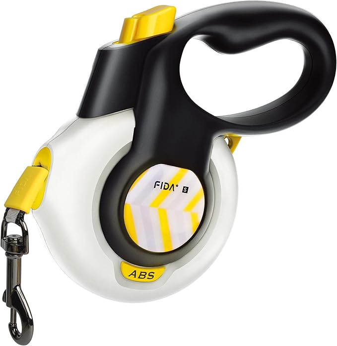 FIDA AutoBrake Retractable Dog Leash. Advanced Patented Design for Dog Pulling, 16 ft Heavy Duty No Pull Pet Walking Leash for Small Breeds. 360째 Tangle Free, Soft Grip, Small Size.