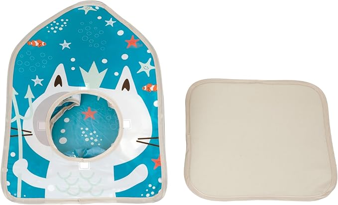 Kitty City Ocean-Themed Pop-Up Cat House, Collapsible Indoor Cat Hideout with Peekaboo Openings, Lightweight Foldable Cat Play Furniture for Play & Lounging