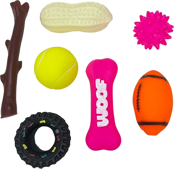 Jalousie Multipack Dog Squeaky Toys Bulk Bundle Pup Toy - Puppy Toys for Pets for Small Medium Breed (24 PCs Gift Basket)