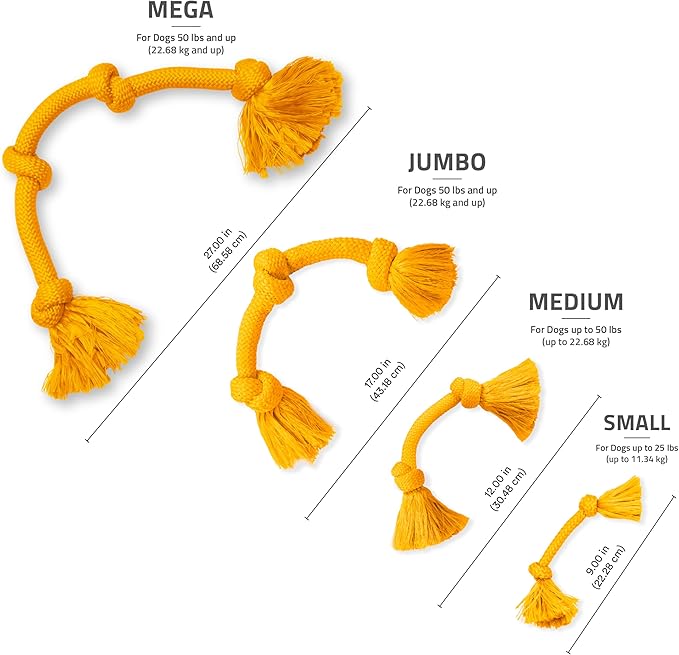 Playology Rope Toys for Dogs | Tug of War Dog Toy for Aggressive Chewers | Cheddar Cheese Scented Dog Toys | Mega Rope Toy for Interactive Play
