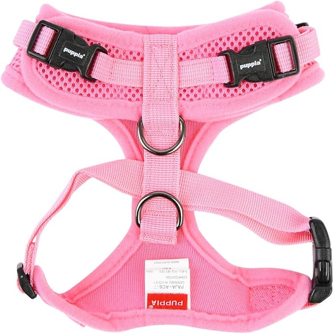 Authentic Puppia RiteFit Harness with Adjustable Neck, Pink, Extra-Large