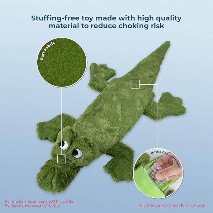 Best Pet Supplies Squeaky Dog Toys with Soft Durable Fabric for Small, Medium and Large Pets Interactive Toy for Indoor Play, Supports Active Biting and Play - Alligator, Small