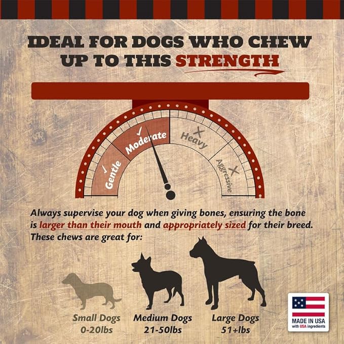 10" Meaty Beef Rib Dog Bones, Made in USA, Natural Dog Chews for Light to Moderate Chewers & Medium to Large Size Dogs, 4 Count