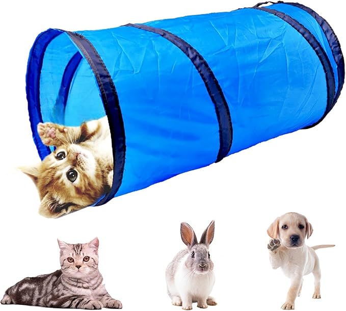 Foldable Spiral Cat Tunnel - Indoor Toy for Small Cats, Kittens, and Rabbits - Tube for Interactive Play and Outdoor Fun - Pet Activity Toy 20" 3 Pcs