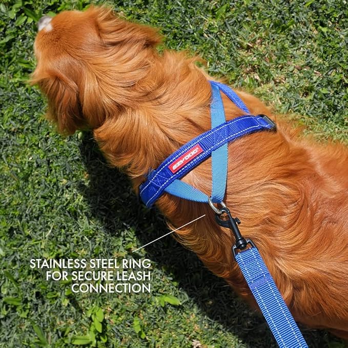 EzyDog Quick Fit Dog Harness ??No Pull Harness for Training, Everyday Walking, and Easy Control - Adjustable Fit, Reflective, and Padded (X-Small, Denim)