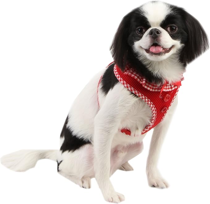 Authentic Puppia Vivien Harness, Red, Medium