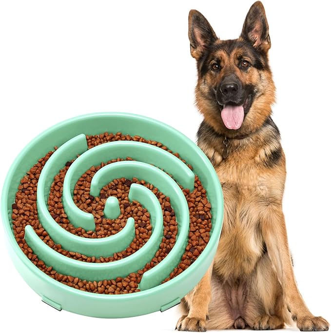 JASGOOD Slow Feeder Dog Bowl - Anti-Gulping, Prevents Bloat & Choking, Healthy Design for Large & Medium Dogs