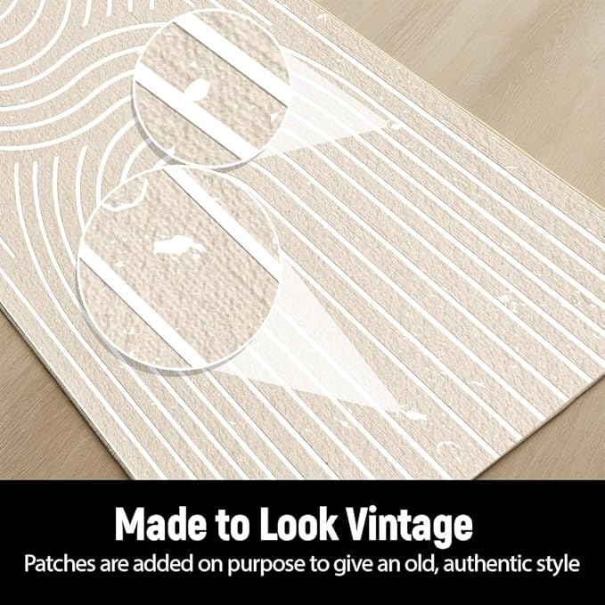 Muddy Mat짰 Maze 3x7 Washable Area Rugs for Living Room, Bedroom & Dining Room ??Modern Soft Low Pile Non Slip Carpet ??Pet Friendly Waterproof Foldable Rugs for Home