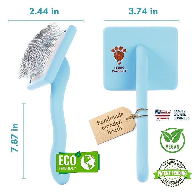 Dog Slicker Brush for Grooming Pet Hair - Best For Poodle & Golden Doodle - Long Haired Brush For Dogs - Goldendoodle Long Pins Tool For Dematting- Ideal Gift for Pet Groomers