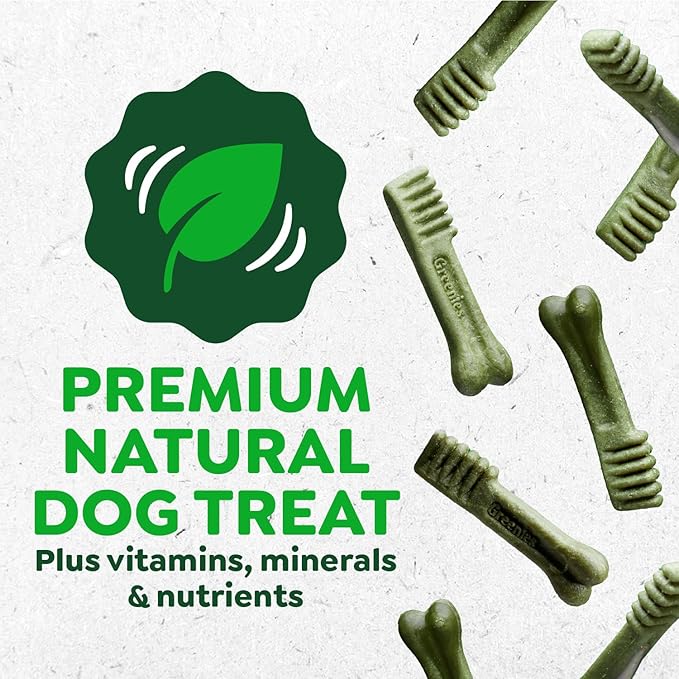 Greenies Veterinarian-Recommended Adult Natural Dental Dog Treats Petite Size, Dog Dental Chews, Original Flavor, 36 oz. Pack, 60 Count