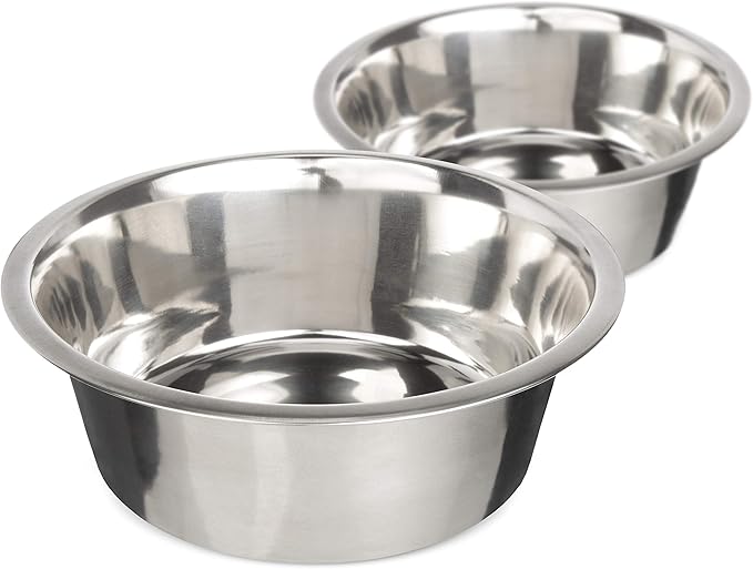 Neater Pet Brands 7 Cup (56 oz.) Stainless Steel Dog Bowls, Set of 2 Neater Feeder Replacement Bowls (M/L Express, Large Deluxe Models), Dog Food Bowl & Water Bowl, Dishwasher Safe Metal Dish for Dogs
