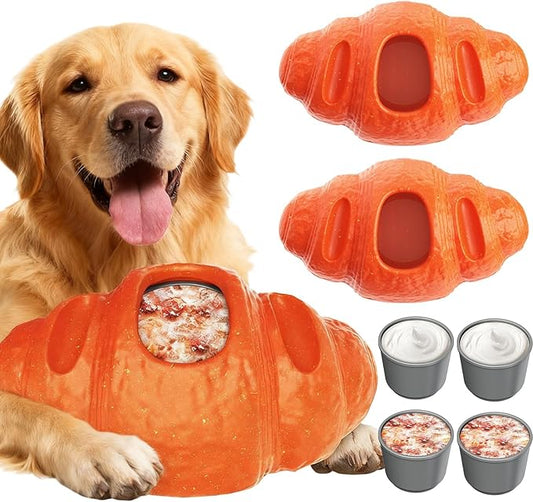 2 pcs Aggressive Chew Toys for Large Dogs, Pet Valentine Anxiety Relief for Dogs Toy, Dog Frozen Treat Toy, Indestructible Chew Toys for Peanut Butter and Frozen Treats Reduces Anxiety
