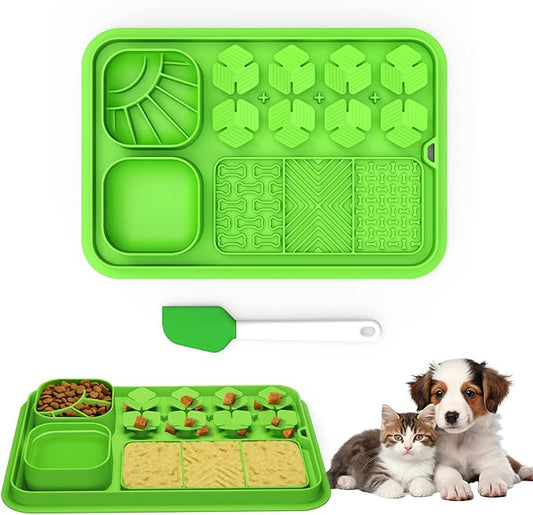 Lick Mat for Dogs，Slow Feeder Bowl for Dogs and Cats, Silicone Lick Mat & Snuffle Mat - Interactive Puzzle Feeder to Slow Eating and Keep Busy, Reduce Vomiting and Relieve Boredom