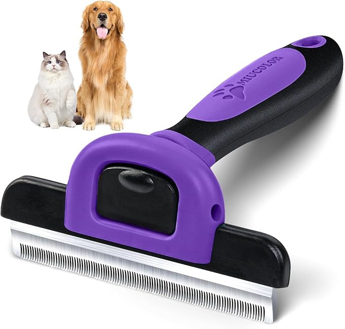 MIU COLOR Pet Grooming Brush, Deshedding Tool for Dogs & Cats, Effectively Reduces Shedding by up to 95% for Short Medium and Long Pet Hair, Purple