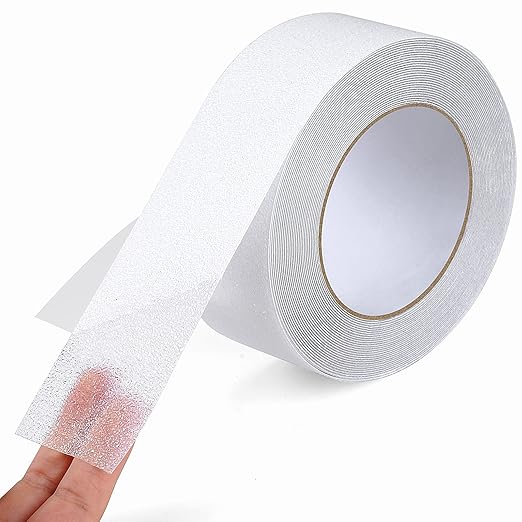 Qingluan Anti Slip Tape, Non Slip Stair Tape for Steps Indoor Waterproof, Clear Safety Slip Traction Grip Tape for Tubs, Stairs, Boats (Transparent, 2 Inch x 33 Feet)