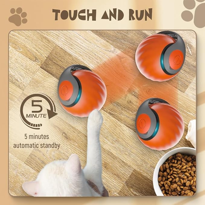 Upgrade Speedy 3.0 Tail Cat Toy, 2026 New Speedy Tail Interactive Cat Toy for Indoor Cats, USB Rechargeable Automatic Moving Smart Cat Toys Ball with Tail Two Speed Adjustment (Blue, 2PCS)