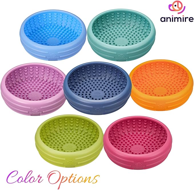 Dog Lick Bowl, Animire Freeze Lick Mat for Dogs, Non-Slip Slow Feeder Licking Bowl Enrichment Treat for Distraction Anxiety Relief, Food Grade Silicone, Dishwasher Safe(Pastel Purple,XL)