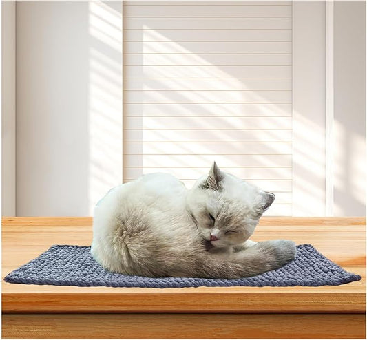 Cat Window Sill Pet Pad Window Perch, Knitted Windowsill Pet Mat Pillow Seat Bed, Double Sided Cat Cushion for Window Sill (Gray, 8"x24")
