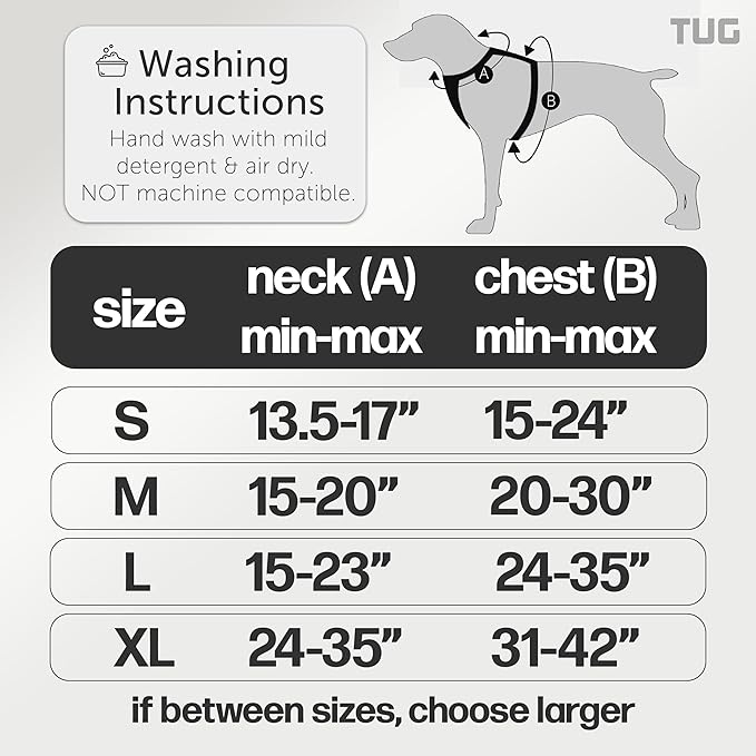 TUG Grab Dog Harness | Integrated Traffic Leash Magnetically Attached for Quick Control (XL/Black)