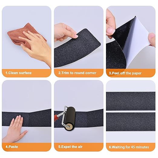 Qingluan Grip Tape, 2 inch x 32.8 feet, Heavy Duty Anti Slip Tape for Stairs Outdoor/Indoor, Waterproof High Traction Stairs Non Slip Treads, Black