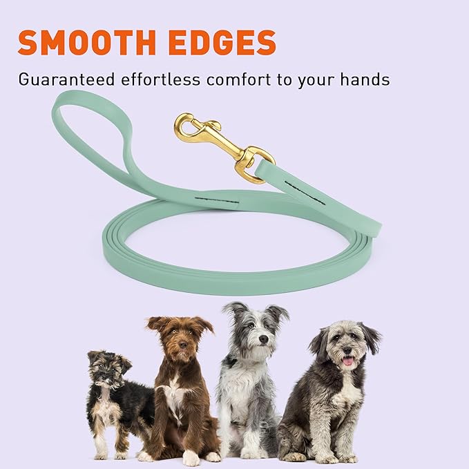 Viper Biothane K9 Working Dog Leash Waterproof Lead for Tracking Training Schutzhund Odor-Proof Long Line with Solid Brass Snap for Puppy Medium and Large Dogs, 33ft Sage Green