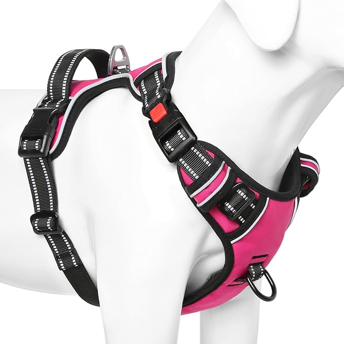 Timos No Pull Dog Harness, No Choke Front Lead Dog Reflective Harness, Adjustable Soft Padded Pet Vest with Easy Control Handle for Small Medium Large Dogs, S