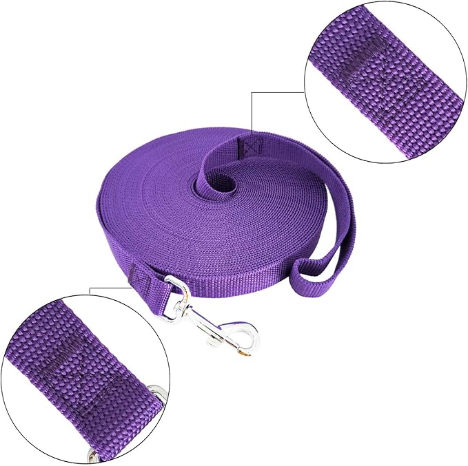 SALO Nylon Training Dog Leash for Small Medium Large Dogs, 3/4 Inch Wide, 20ft 30ft 40ft 50ft Long Leash Dog/Puppy Lead for Obedience Recall Training, Camping, or Backyard