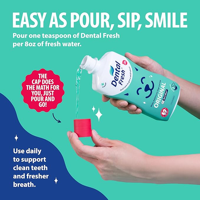 Dental Fresh Water Additive for Dogs and Cats, Clean Teeth and Fresh Breath, Daily Pet Oral Care, Flavorless, 8 fl oz