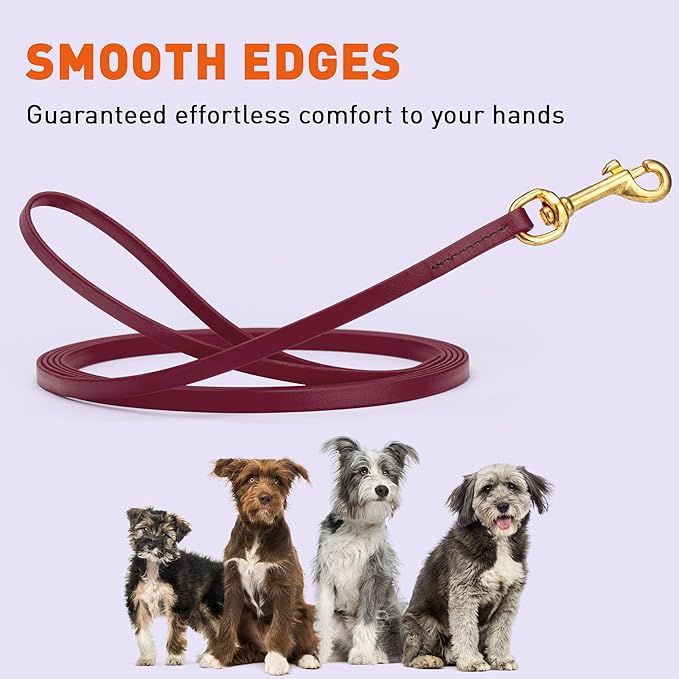 Viper Biothane K9 Working Dog Leash Waterproof Lead for Tracking Training Schutzhund Odor-Proof Long Line with Solid Brass Snap for Puppy Medium and Large Dogs, 20ft Merlot Burgundy