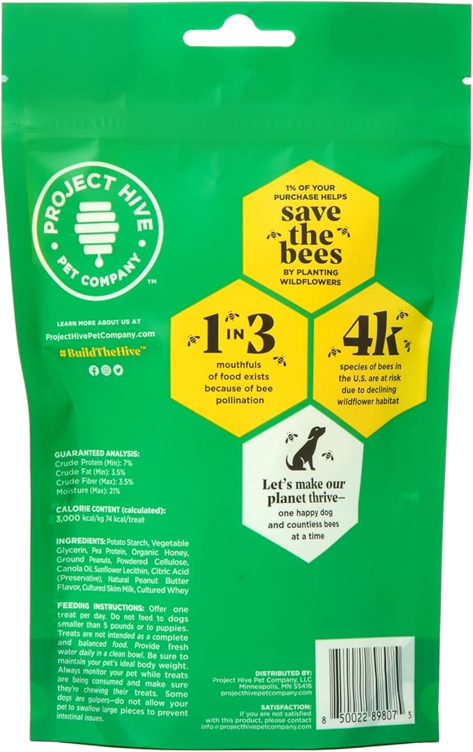 Dental Treats for Dogs - Healthy, Non-GMO Project Verified, Natural Peanut Butter Flavored, Natural, Vegetarian Chews, Made in The USA (Chew Sticks, Large Breeds) Cleans Teeth and Freshens Breath