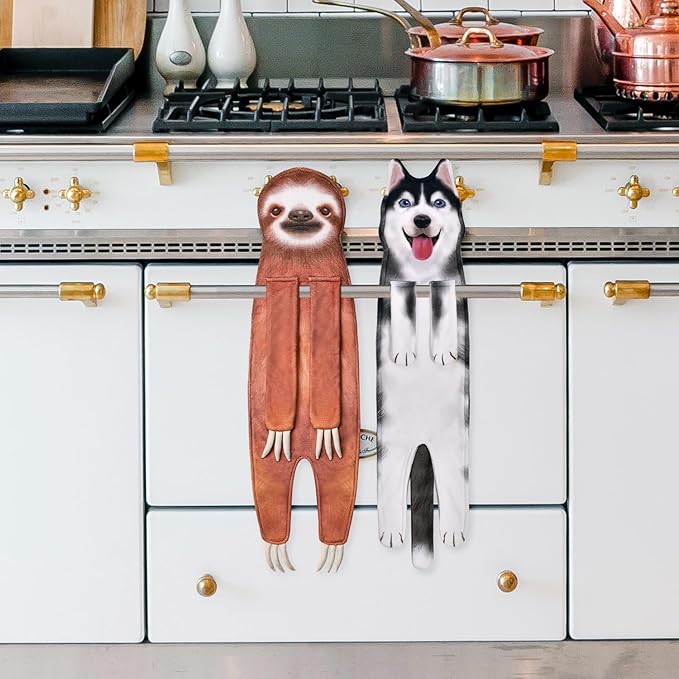 AGRIMONY Sloth Funny Hand Towels for Bathroom Kitchen - Sloth Gifts for Women Men Teens Kids-Easter Mothers Fathers Valentines Housewarming Unique Christmas BirthdayGifts for Animals Lovers