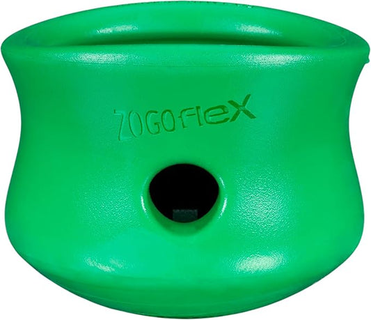 WEST PAW Zogoflex Toppl Interactive Treat Dispensing Puzzle Dog Toy for Mental Stimulation & Enrichment-Holds Kibble & Treats-Lickable, Freezable & Dishwasher Safe-Made in USA-Large-Clover Green
