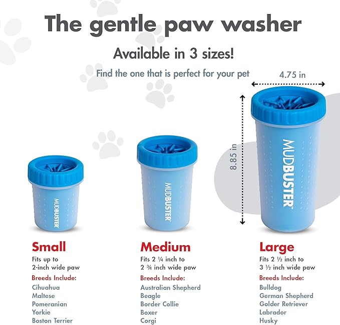 Dexas MudBuster Large Portable Pro Blue Paw Cleaner for Dogs - Premium Quality Pet Supplies and Accessories