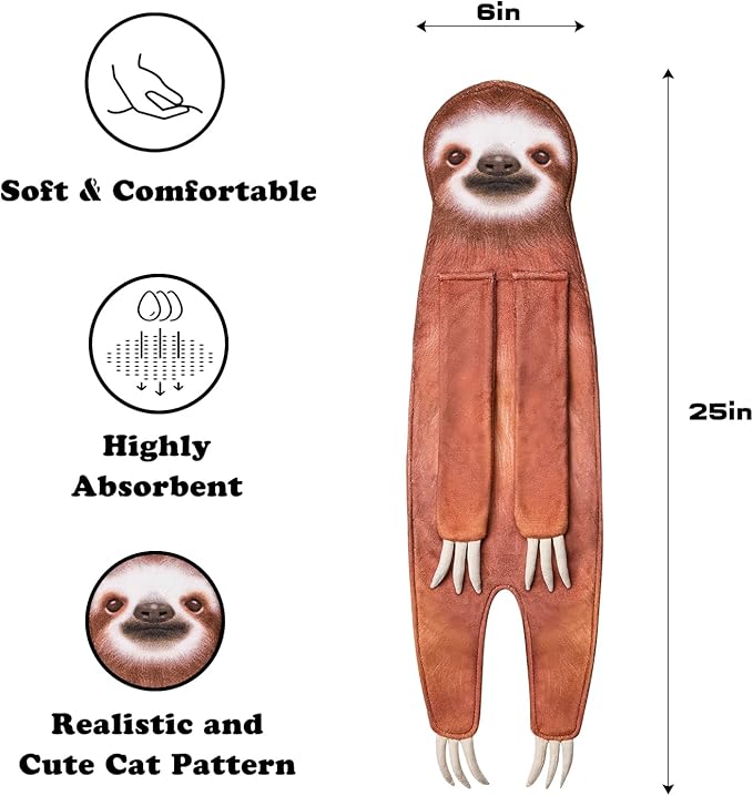 AGRIMONY Sloth Funny Hand Towels for Bathroom Kitchen - Sloth Gifts for Women Men Teens Kids-Easter Mothers Fathers Valentines Housewarming Unique Christmas BirthdayGifts for Animals Lovers