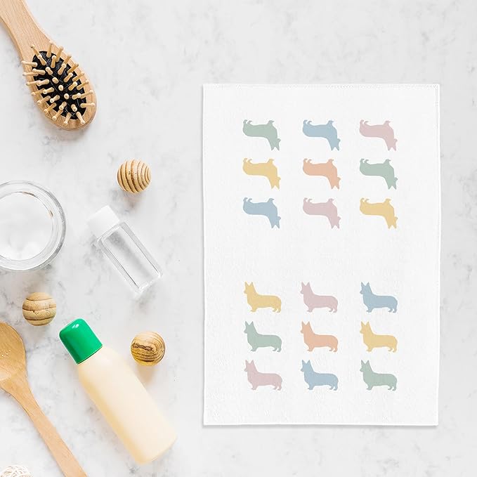 Corgi Kitchen and Bathroom Hand Towels - Dog Tea Towels, Gifts for Women and Corgi Lovers, Decorative Decor, 1624 Inches