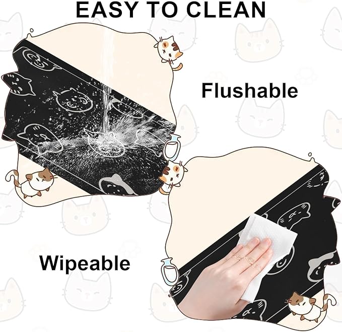 Pet Feeding Mat, Absorbent Dog Mat, Quick Dry Pet Food Mat Cat Feeding Mat Pet, Quick Dry Water Dispenser Mat Pet Supplies for Dog and Cat (Black, (12"x19"))