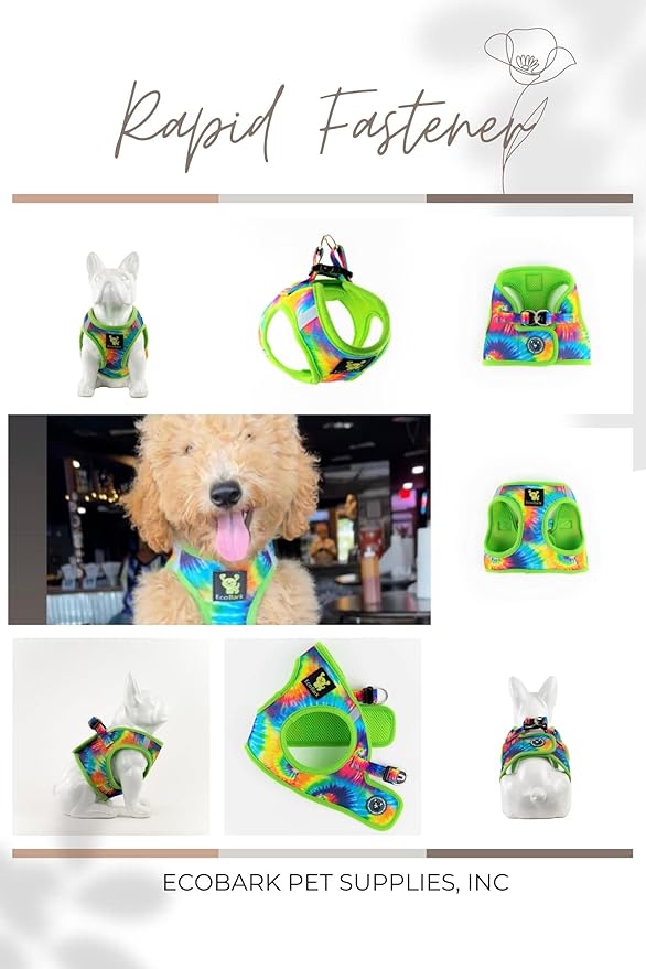 EcoBark Step in Dog Harness - Soft Mesh Dog Vest Harnesses - Reflective Adjustable No Pull and No Choke Halter - Comfort Padded Body Vest