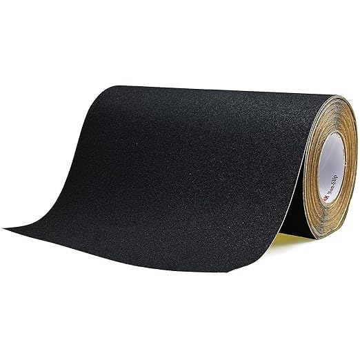 S&X Anti Slip Tape 12 Inch x 60 FT Roll Black Grit 60 Exceptional Traction Non-Slip Skid Grip Tape for Outdoor Stair Treads, Wooden Steps & Exterior Grips - Long-Lasting Tread Strips