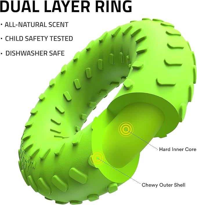 Playology Dog Toys | Dual Layer Ring Durable Chew Toy for Aggressive Chewers | Jumbo Sweet Potato Scented Toy - Easy to Clean and Made from Non Toxic Materials