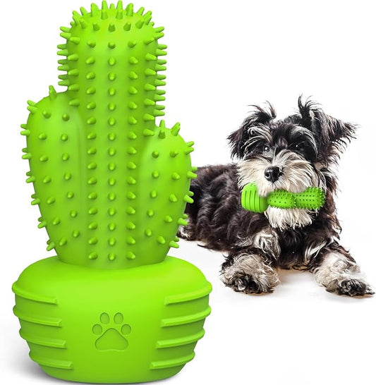 Christmas Dog Gifts, Dog Toys for Small Dogs Dog Toothbrush for Teething Cleaning, Rubber Squeaky Toys for Puppy