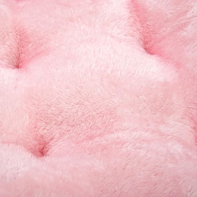 POMIU 2-Pack Washable Dog Bed, Deluxe Plush Crate Beds with Anti-Slip, Machine Washable Kennel Pad Sleeping Mat for Large, Medium and Small Dogs (2 Pack x Pink, 29.0" L x 21.0" W x 3.0" Th)