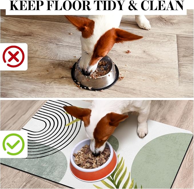 Dog Food Mats for Floors, Absorbent Dog Bowl Mat for Food and Water Dispenser Mat, Quick Dry Cat Food Mat Pet Supplies
