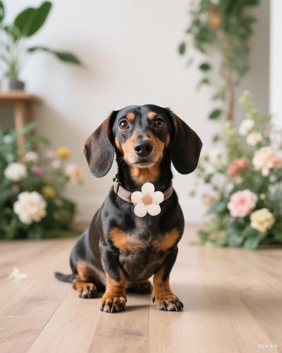 PET SHOW Valentines Small Dogs Flower Charms Slide Collar Accessories for Medium Large Dogs Cat Puppies Rabbit Pigs Collars Bows Grooming Supplies