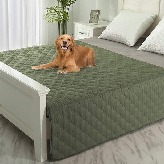 SPXTEX Dog Bed Cover Washable Pee Pads Dog Blankets for Puppy Large Dog Cat,Sofa Reversible Changing Pad Reusable 1 Piece（68"x82",Amy Green）