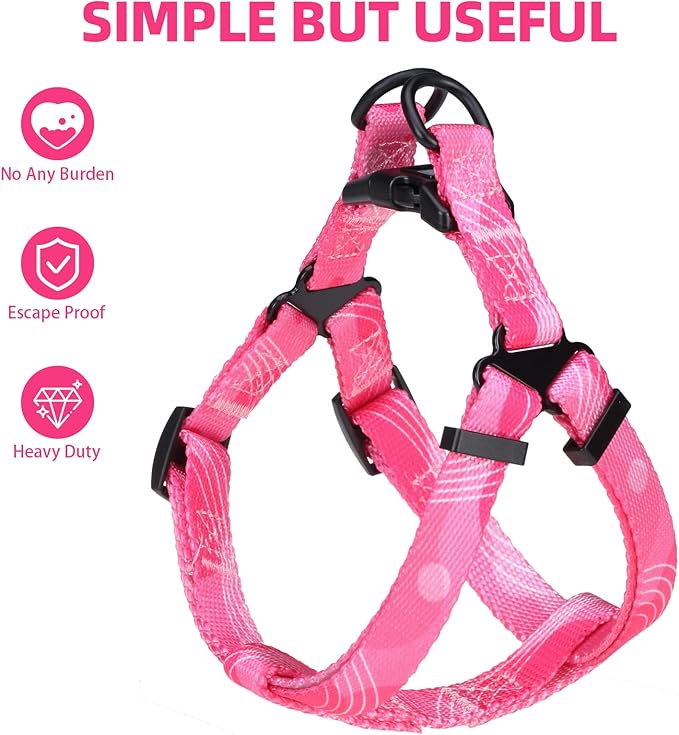PUPTECK No Pull Dog Harness Soft Adjustable Basic Nylon Step in Puppy Vest Outdoor Walking with Leash Medium