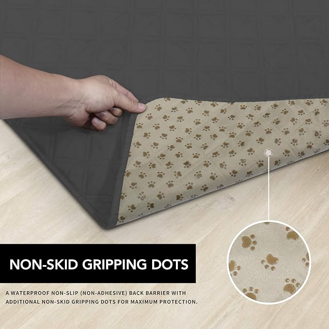 Easy-Going 100% Waterproof Dog Bed Cover, Non-Slip Pet Blanket for Furniture, Washable Couch Cover, Repleasement Sofa Cover (120X82 in,Dark Gray)