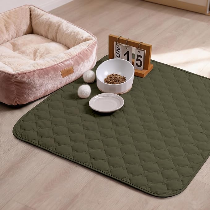 gogobunny 100% Double Sided Waterproof Dog Blanket Soft Pet Bed Cover Reversible Protect Furniture Couch Sofa Car for Puppy Large Dog Cat (Dark Olive/Light Olive, 30x30 Inch (Pack of 1))