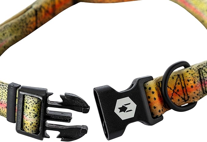 Wolfgang Heavy Duty, Adjustable Dog Collar with Quick Release Nylon Buckle for Walking & Training, CutBow Print, Medium