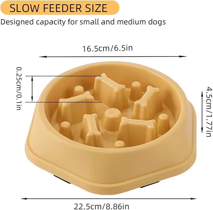 Slow Feeder Bowl for Small & Medium Cats & Dogs - Durable Slow Feeding Bowl with Non-Slip Base - Anti-Choking Puzzle Food Bowl for Dogs That Helps Mental Stimulation & Reduces Fast Eating-Pink